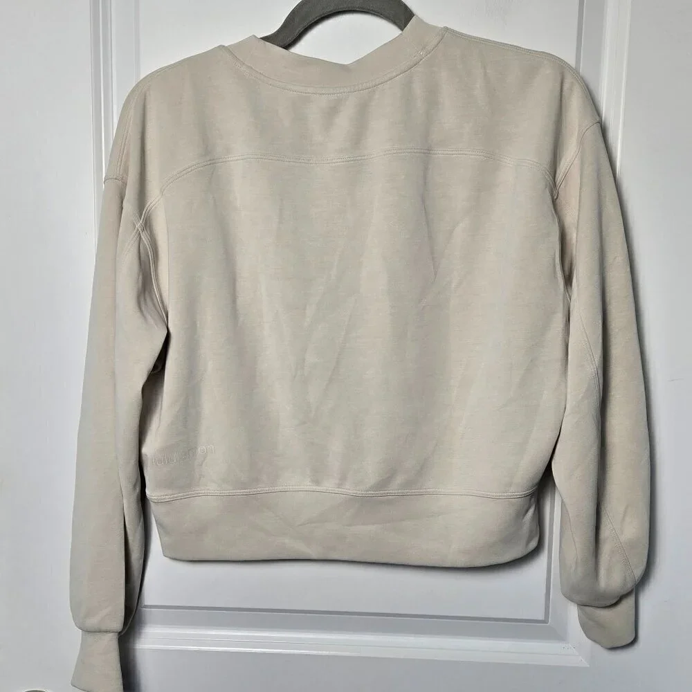 Lululemon Softstreme Perfectly Oversized Cropped Crew - 0 Bone/White Opal
